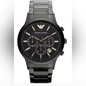 Emporio Armani Black and Silver Men’s Chronograph Watch